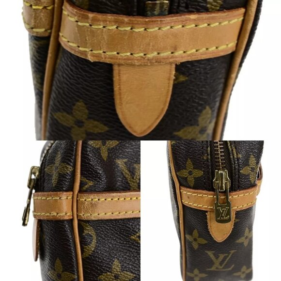 LOUIS VUITTON Compiegne 23 Clutch Hand Bag Monogram Leather Brown - Picture 13 of 15